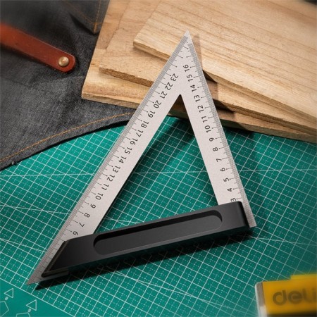 Triangular ruler deli DL303150 104520, stainless steel, 150 mm-4