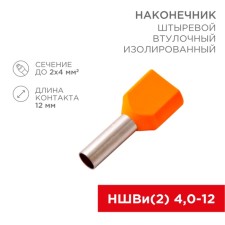 Tip of Styrenevo Busel isolated F-12 mm 2x4 mm² (NSHVI (2) 4.0-12/NGI2 4.0-12) Orange