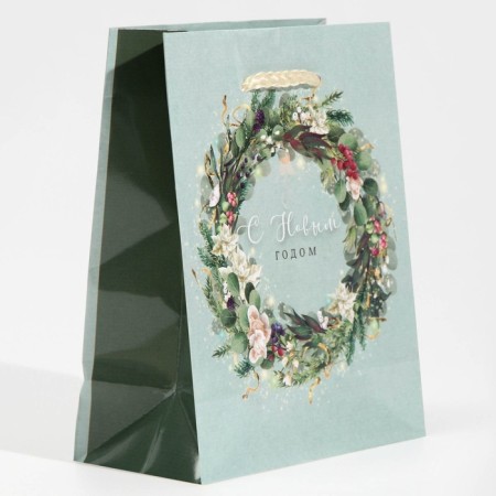 Laminated vertical "New Year's Wreath", S 11.5 x 14.5 x 5.5 cm, New Year-4