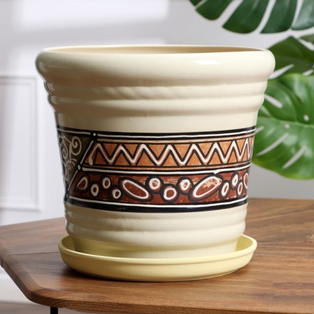 Flower pot "Carolina 2" Mosaic yellow 7l-1