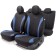 Auto-Cherkhly Flex, wear-resistant polyester, cotton inserts, 2 mm foam, 3D cut, 11 objects, 5 head restraints, 2 lightning, Airbag black and blue