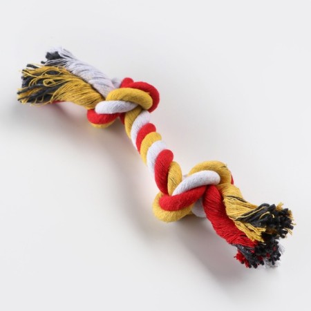 A set of toys for medium dogs "bone (16 cm) and rope (90-100 g)", pink-4