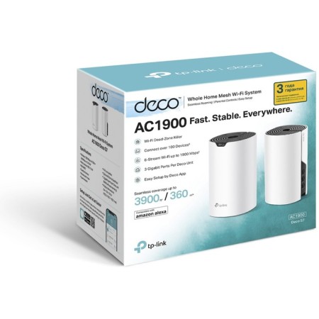 Seamless Mesh Router TP-Link Deco S7 (2-Pack) AC1900 10/100/100base-TX White (pack: 2pcs)-2