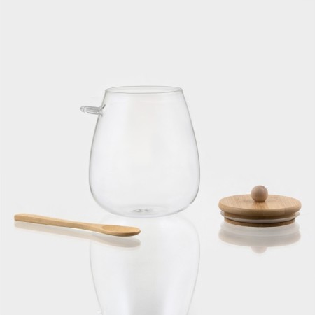 Glass Bank for bulk products "Eco" with a spoon, 1 l, 11.5 × 11 × 16 cm-1