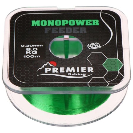 Premier Fishing Monopower Feeder, diameter 0.3 mm, test 8 kg, 100 m, green