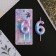 Candle for the cake, number "6", 5.5 x 8 cm.