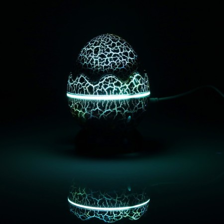 Light device "Dinosaurian egg" 10 cm, speaker, removable hemisphere, glow of RGB, remote control, USB, blue-16