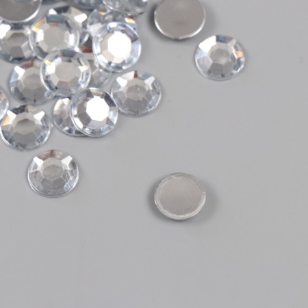 Decor for creativity plastic "Rhinestones Round. Transparent" (set 40 pcs) 1x1 cm-1