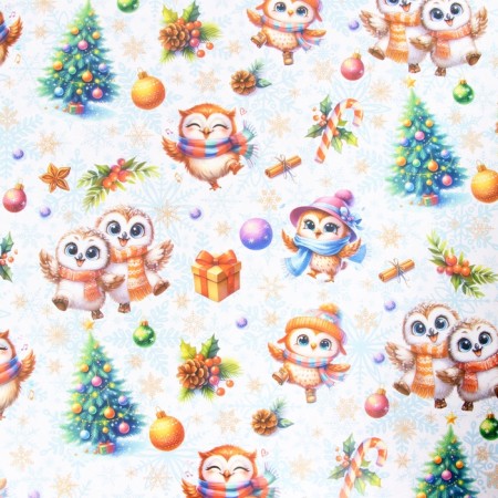 Packaging paper "owls", gloss, bilateral, 80 g/m2, 70 x 100 cm-4