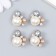 Decor for creativity Metal, plastic "Three pearls" Rhinas set 4 pcs 2x1.7 cm