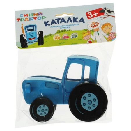 Игрушка деревянная «Объёмная каталка. Синий трактор» 12 см-3