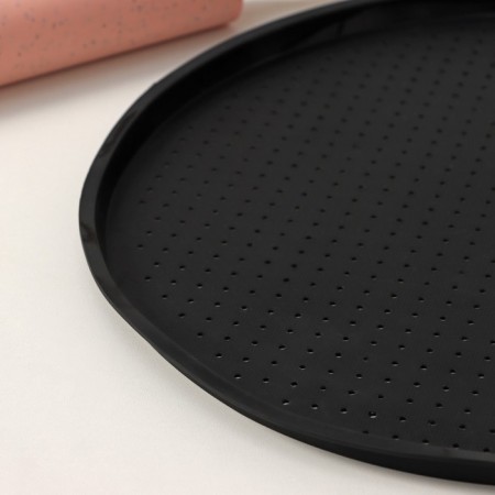 Rug perforated round share, silicone, d = 35 cm, black color-4