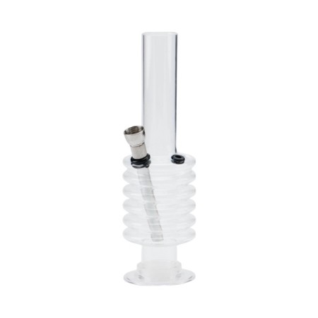 Bong for smoking, H-20 cm, "accordion", acrylic, white