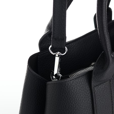 Women's bag with lightning, textura, average size, black color-6