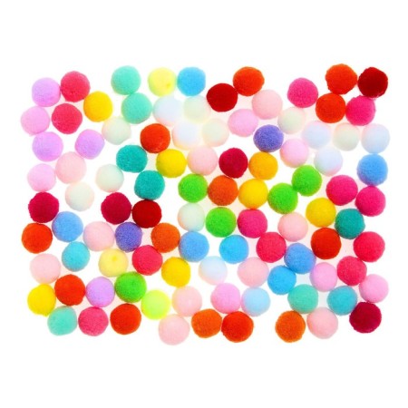A set of textile details for the decor "bombs" 100 pcs. set, size 1 pc. 1.2 cm, mix colors-3