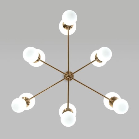 Ceiling Lamp EUROSVET Bubble 30182, E27, G9, 12x20W, 1000x1000 mm, brass color-2