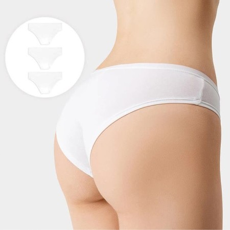 Set of women's panties slips (3pcs), white color, rr 48 (l)