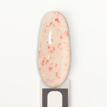 Gel nail polish, "Milk Potal", 3-phase, 8ml, LED/UV, white/peach color (09)-10