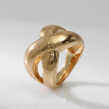 Ring metal "Trend" Infinity, volume, color gold, size 18-2