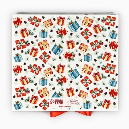 Box for 9 sweets with cells "New Year's gifts" 14.8 x 13.5 x 3.5 cm, New Year-4