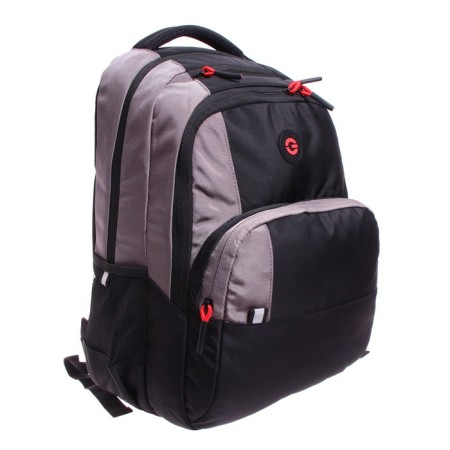 Youth backpack 45 x 32 x 23 cm, ergonomic back, laptop compartment, Grizzly 330, black/gray RU-330-1_1-1