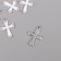 Decor for creativity metal, rhinestones "Cross" silver, white 2.2x1.5x0.3 cm