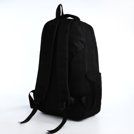 Youth backpack from textiles on lightning, 4 pockets, black/blue color-3