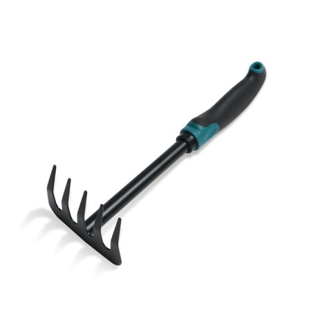 Robble small, straight lines, 5 teeth, length 28.5 cm, metal, ergonomic rubberized handle, Greengo-6