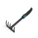 Robble small, straight lines, 5 teeth, length 28.5 cm, metal, ergonomic rubberized handle, Greengo