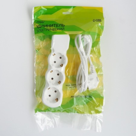 Extension cord Luazon Lighting Eco, 3 sockets, 1.7 m, 16 A, 3500 W, PVS 3x1 mm2, s/k-5