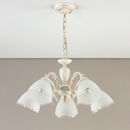 Suspended chandelier Citilux "Latur" CL413250, 36x33 cm, 5x75W, e27, white color-12