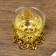Glass 1 candle "Pattern", golden color