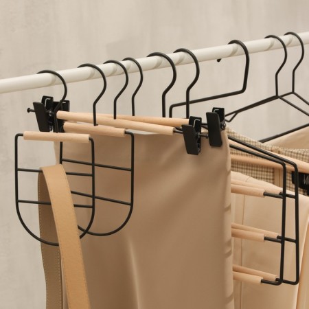 Monnector Organizer for belts and scarves multi -level LADOM Laconique, 11.5 × 23.5 × 1.1 cm, black color-4