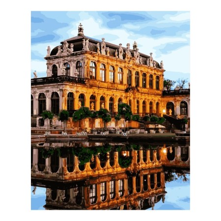 Picture on numbers canvas on a subframe 40 × 50 cm "Palace Zwinger"