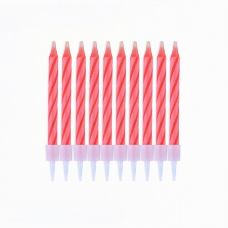 Candles for the cake Undigilated "on your birthday", pink, 10 pcs.-2