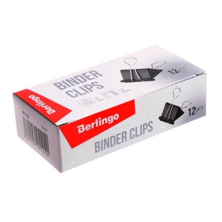 Paper clamps 32 mm, 12 pieces, black