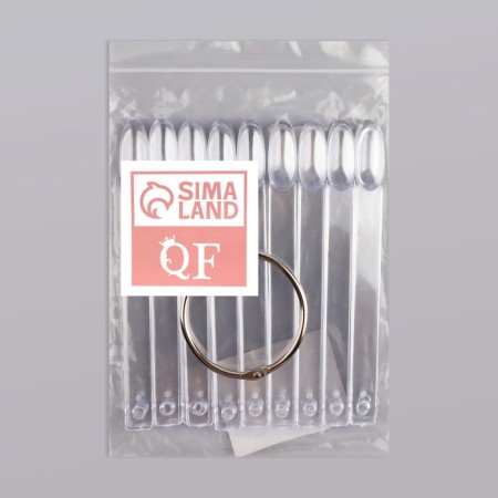 Palette for varnishes on a ring, 50 nails, oval shape, transparent color-8