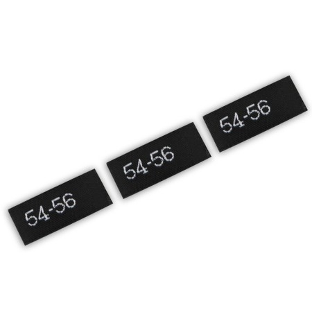 Textile strip "54-56", 5 x 1.1 cm, black color-1