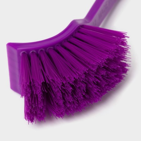 Brush for dishes with a curved handle of a share, 3 × 4 × 20 cm, color mix-4