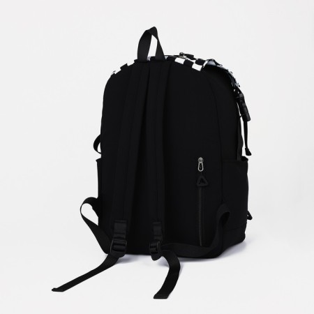 School backpack from textiles, 5 pockets, black color-3