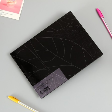 Photo album 25 sheets (corners+rings) "Leaves on black" gold 19x27x3 cm-7