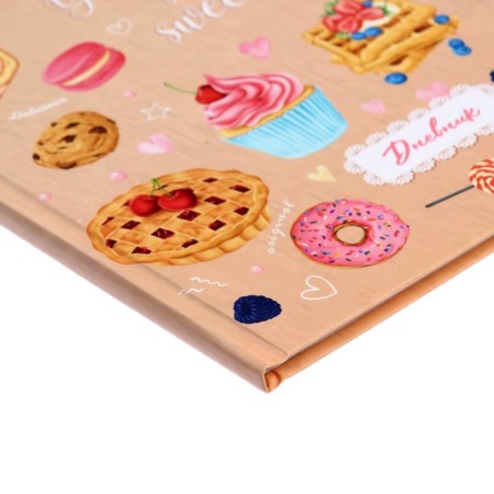 Universal diary for grades 1-11, "sweets. Pattern", solid cover 7BC, matte lamination, 40 sheets-3