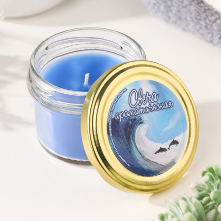 Candle in the bank Aromatic "sea breeze", 5x6 cm, 120 g
