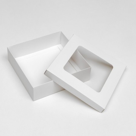 The box is folding, the lid is, with the window, white, 20 x 20 x 6 cm-3