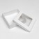 The box is folding, the lid is, with the window, white, 20 x 20 x 6 cm