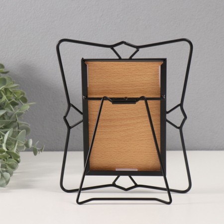 Photo frame metal in 1 photo 10x15 cm "Unusual geometry" black 16.7x20.5 cm-3