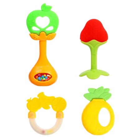 A set of rattles with a teether's teeth “Fruitics. Apple ", 4 pcs-2