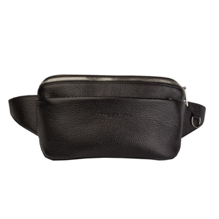 Waist bag, 2 departments, adjustable belt, black color