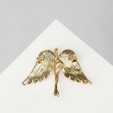 Angel brooch, white color in gold-2