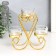 Summary metal, glass for 3 candles "curls" d-4.5 cm gold 14x7.5x15 cm